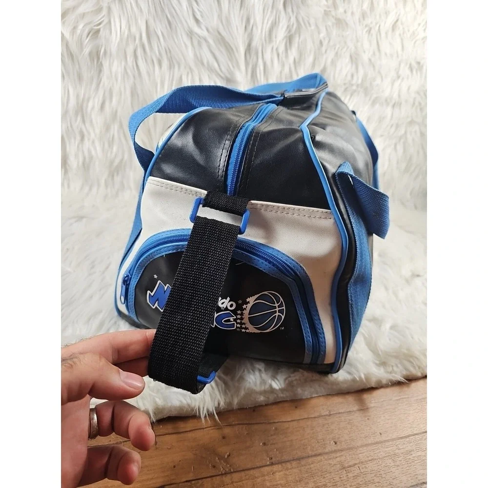 NBA Orlando Magic Leather Duffel Travel Bag Vintage 2000's Officially Licensed